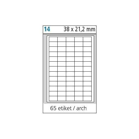 Print etikety A4 pro laserový a inkoustový tisk - 38 mm x 21 2 mm (65 etiket / arch)