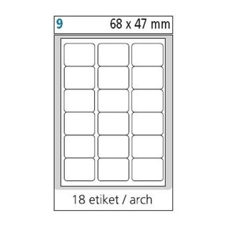 Print etikety A4 pro laserový a inkoustový tisk - 68 x 47 mm (18 etiket / arch) Print etikety A4 pro laserový a inkoustový tisk - 68 x 47 mm (18 etiket / arch)