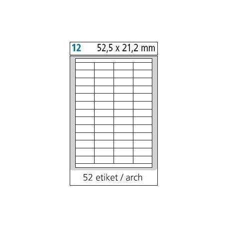 Print etikety A4 pro laserový a inkoustový tisk - 52 5 x 21 2 mm (52 etiket / arch)